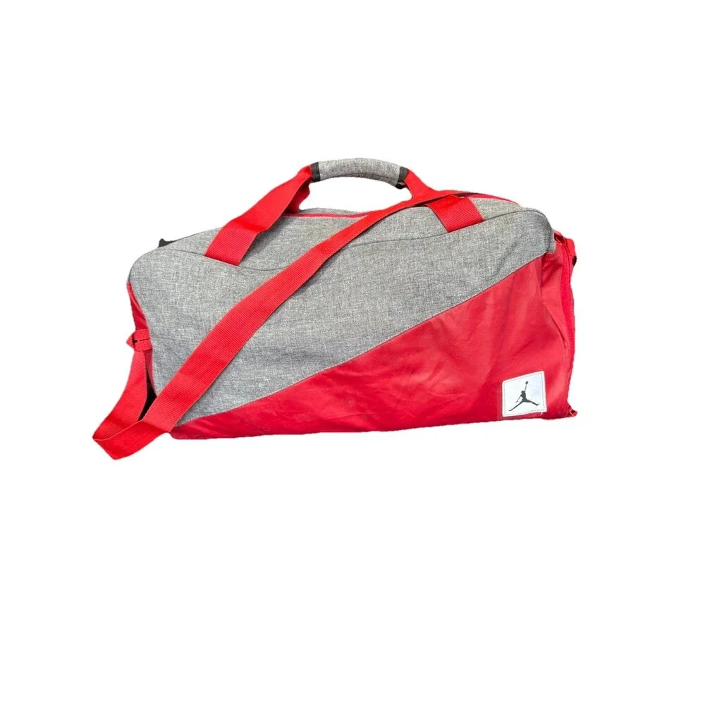 NIKE Air Jordan Jumpman Red / Grey Travel Duffle Bag Sports Athletic Gym Retro